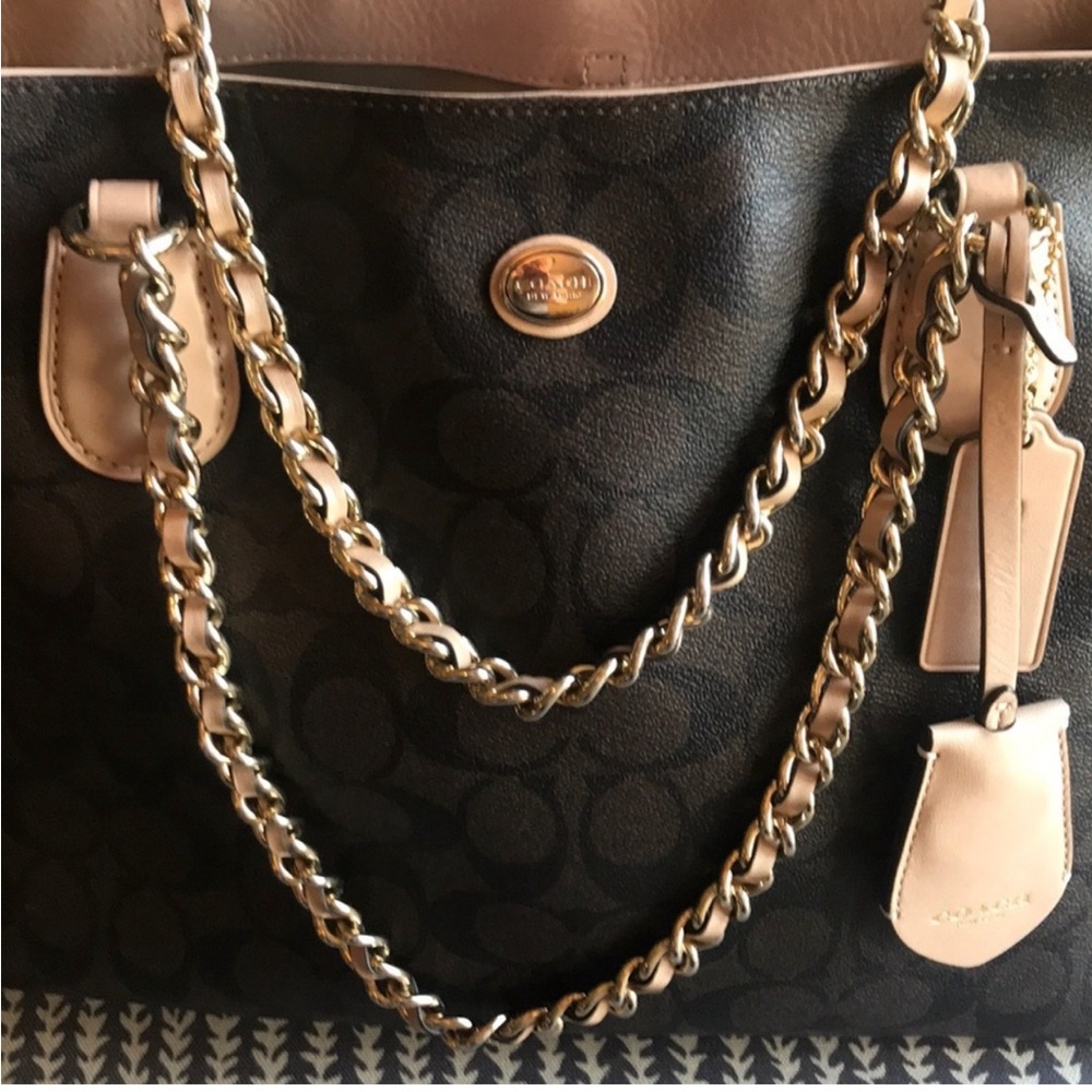 Brown Leather Coach tote